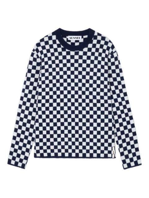 SUNNEI checkerboard-pattern sweater