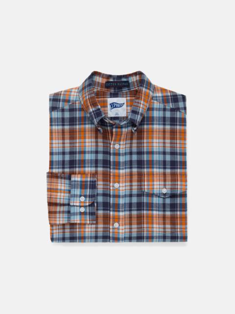 J. PRESS TRIM FIT MADRAS BUTTON DOWN SHIRT