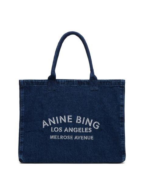 ANINE BING Blue Leo Denim Tote