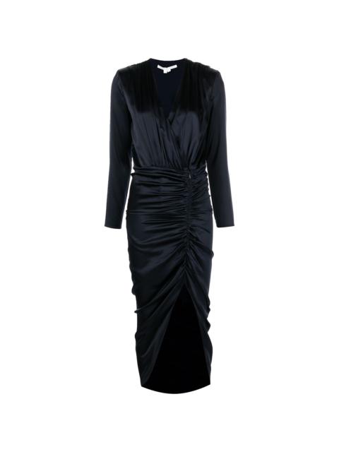 VERONICA BEARD Cameri ruched long-sleeve midi dress