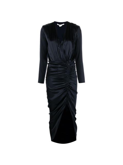 Cameri ruched long-sleeve midi dress