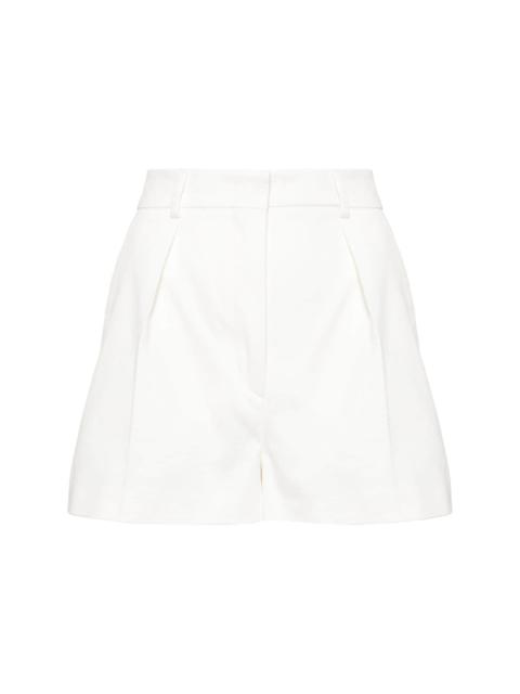 cotton twill pleated shorts