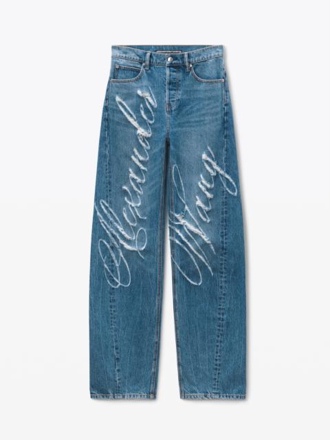 Alexander Wang Laser Distressed Logo Jeans