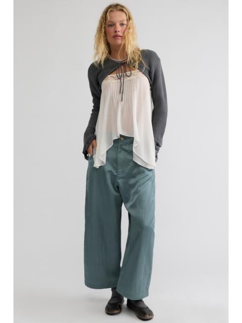 FREE PEOPLE Satin Boyfriend Trousers