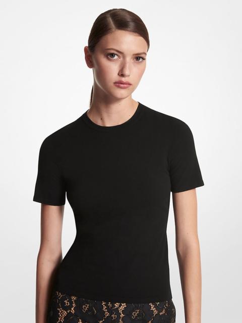 MICHAEL KORS COLLECTION Stretch Viscose Short-Sleeve Sweater