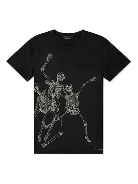 Alexander McQueen Cotton Skeleton Print Men's Black 550478-QMZ62-0901