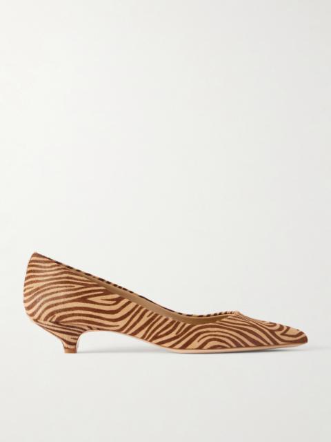 JAMIE HALLER The Kitty Zebra-print Leather Pumps