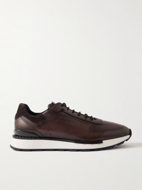 Berluti Fast Track Suede-Trimmed Full-Grain Venezia Softy Leather Sneakers