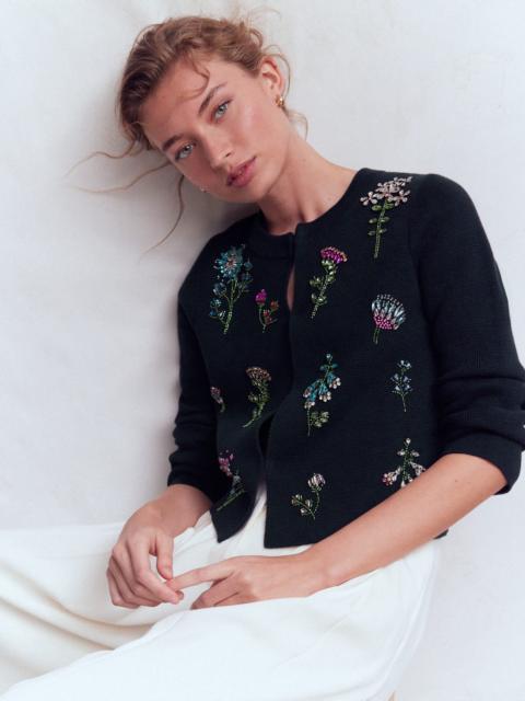 BODEN Embellished Knit Cardigan-Navy