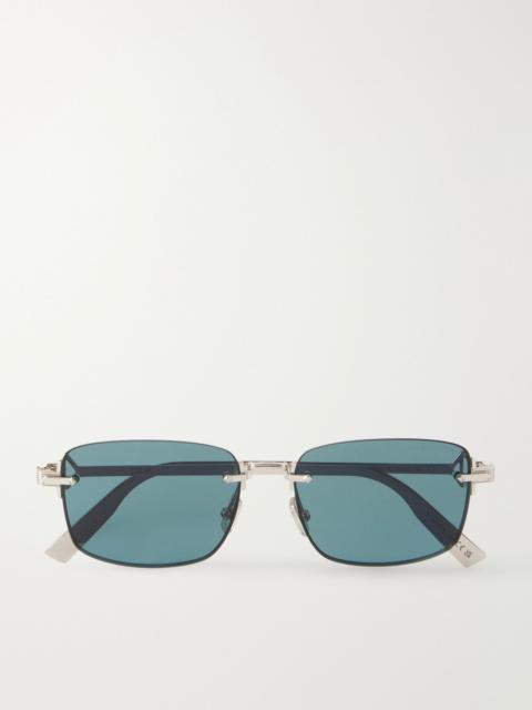 Dior CD Diamond S11U Square-Frame Silver-Tone Metal Sunglasses Silver