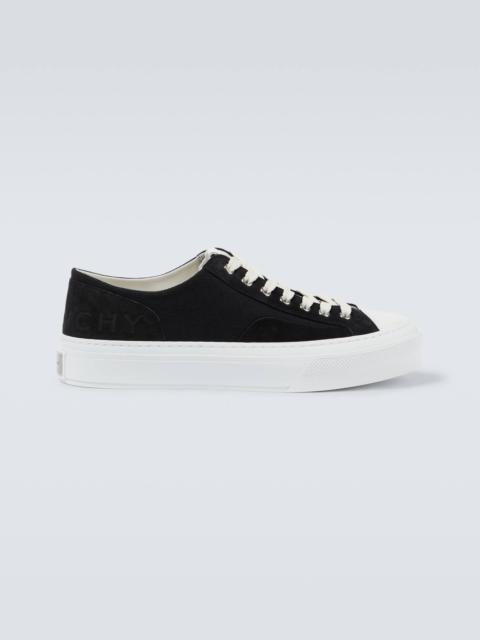 City suede and canvas sneakers
