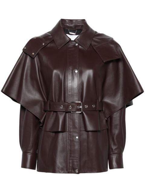 Chloé Brown Belted Leather Jacket