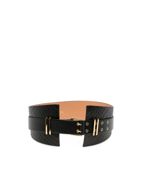 ELISABETTA FRANCHI snake-effect buckled belt