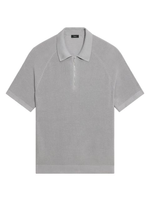 Theory Men's Tactile Cotton Quarter-Zip Polo Shirt - New Dark Vapor