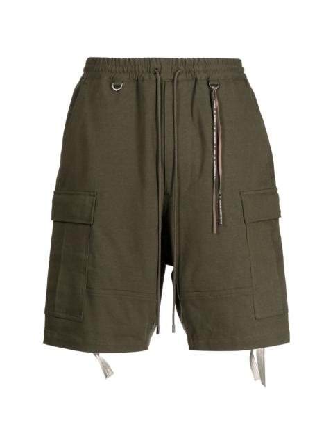 skull-embroidered cargo shorts
