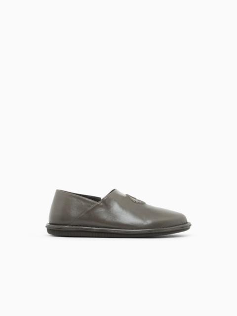 GIORGIO ARMANI SLIPPER IN LEATHER WITH A RUBBER SOLE