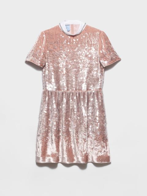 Prada Sequined velvet mini-dress