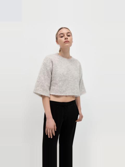 ST. AGNI Alpaca Cropped Tee - Light Grey