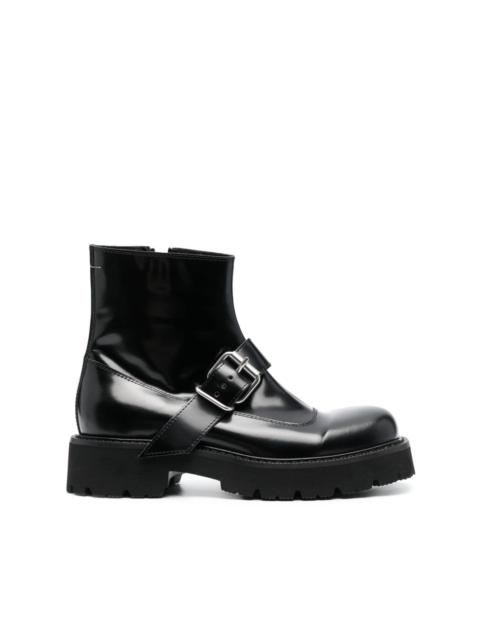 MM6 Maison Margiela round-toe leather ankle boots