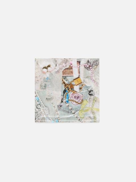 Acne Studios Printed silk scarf - White Multicolor