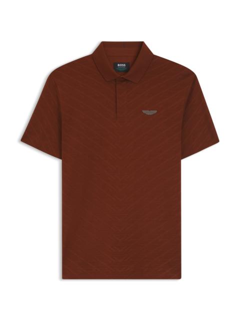 BOSS BOSS X ASTON MARTIN POLO SHIRT IN MERCERIZED COTTON JACQUARD