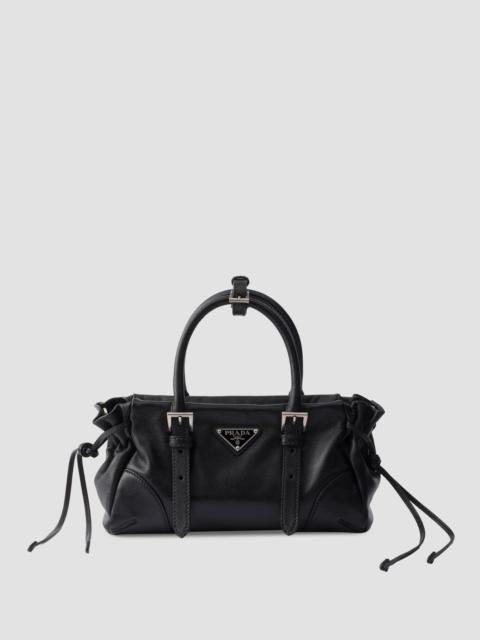 Prada Women's Bonnie Small Leather Top Handle Bag - Black