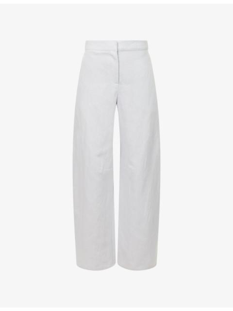 SAMSØE SAMSØE Saroko Wide-Leg Cotton and Linen-Blend Trousers