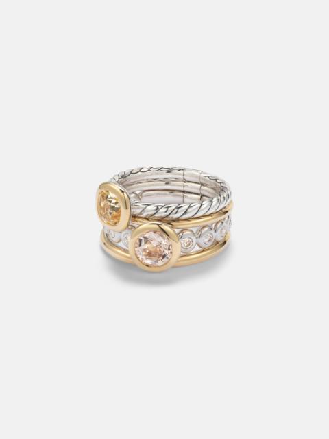 DAVID YURMAN DY Mercer® 18kt gold and sterling silver ring with gemstones