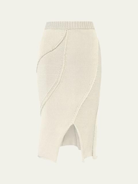 AISLING CAMPS Eddy Diagonal Knit Slit Skirt