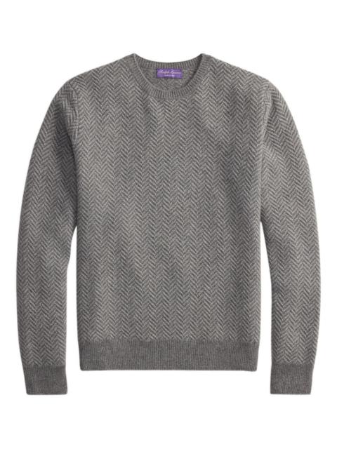 Ralph Lauren herringbone-pattern crew-neck sweater