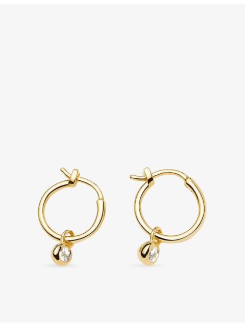 MISSOMA April Birthstone Mini Charm 18ct Yellow Gold Plated Brass And Crystal Quartz Hoop Earrings