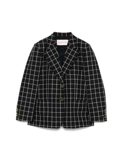grid-pattern blazer