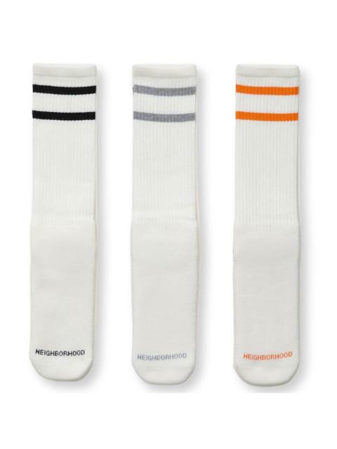 NEIGHBORHOOD CLASSIC 3 PACK SOCKS - WHITE