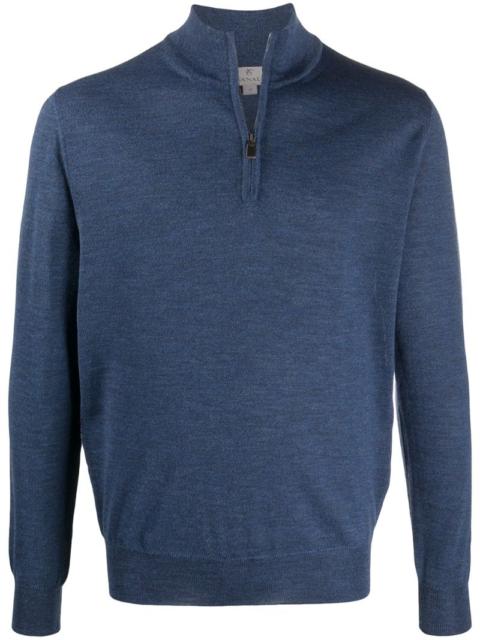 Canali half-zip wool jumper