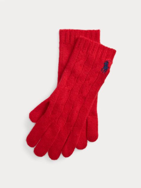 Polo Ralph Lauren Cable-Knit Wool-Cashmere Gloves