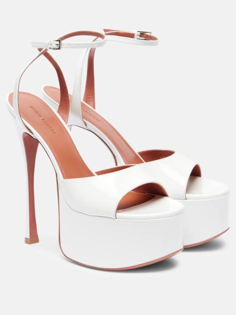 Amina Muaddi Aya 155 patent leather platform sandals