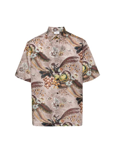 floral-print bowling shirt