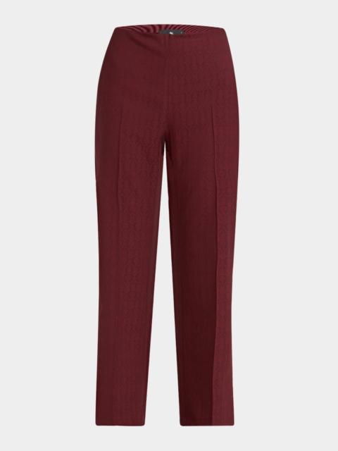 Etro Jacquard Straight-Leg Ankle Trousers