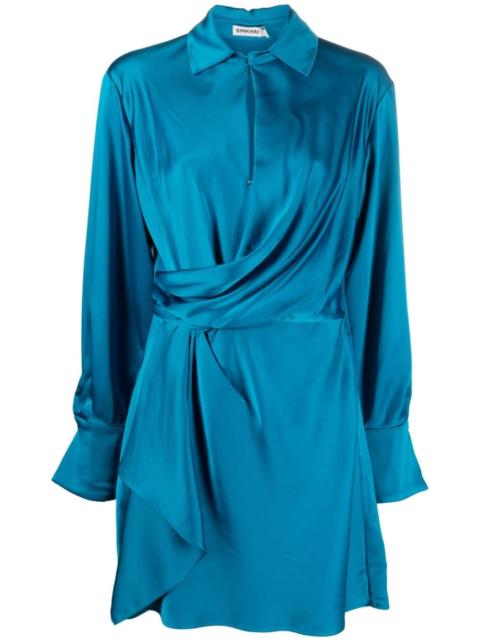 Talid draped satin minidress