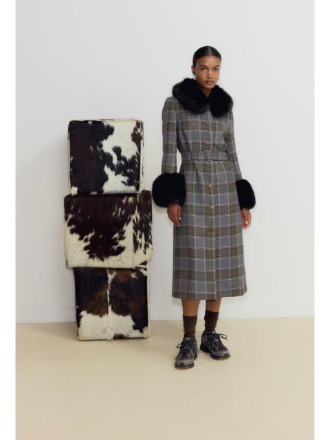 SHRIMPS Scarlett Coat - Grey Tartan