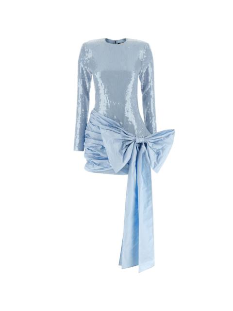 ROTATE sequinned bow-detail mini dress