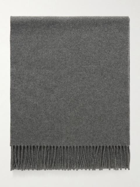 Brunello Cucinelli Fringed cashmere scarf Gray