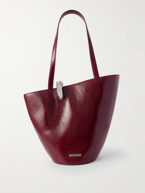 JACQUEMUS Le Bambola Moyen Embellished Crinkled-leather Bag