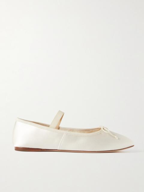 LOEFFLER RANDALL + Net Sustain Leonie Grosgrain-trimmed Satin Ballet Flats