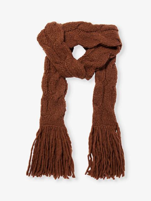 GABRIELA HEARST Serena fringed-trim cashmere knitted scarf