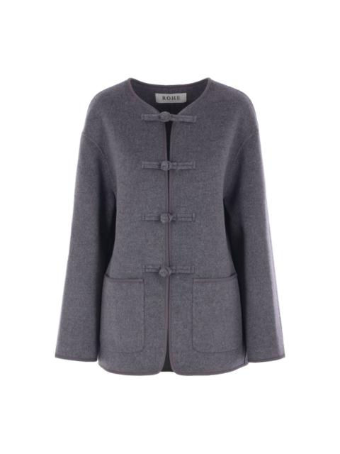RÓHE embroidered-trim crew-neck jacket