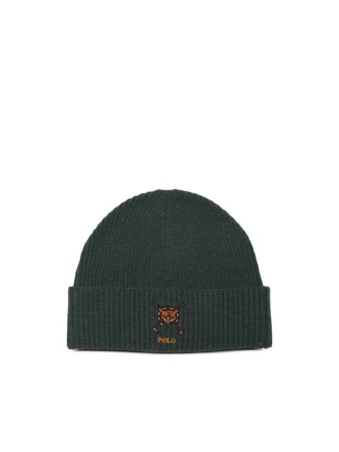 Polo Ralph Lauren fox-embroidered beanie hat