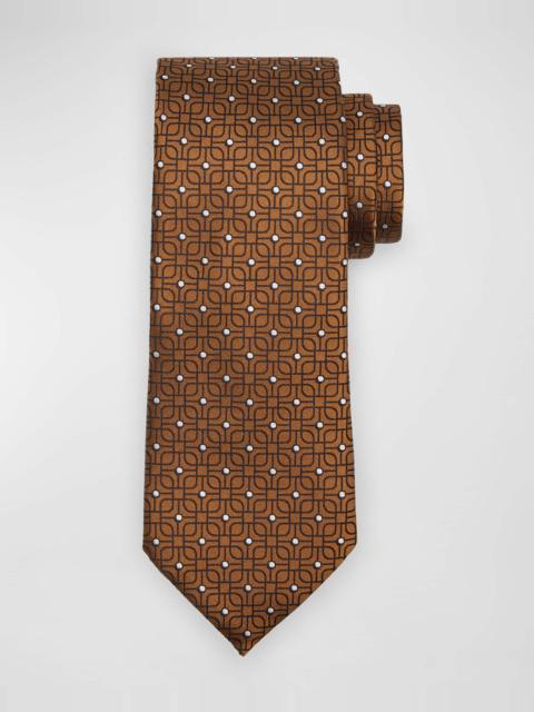 Men's Overlapping Square Silk Tie