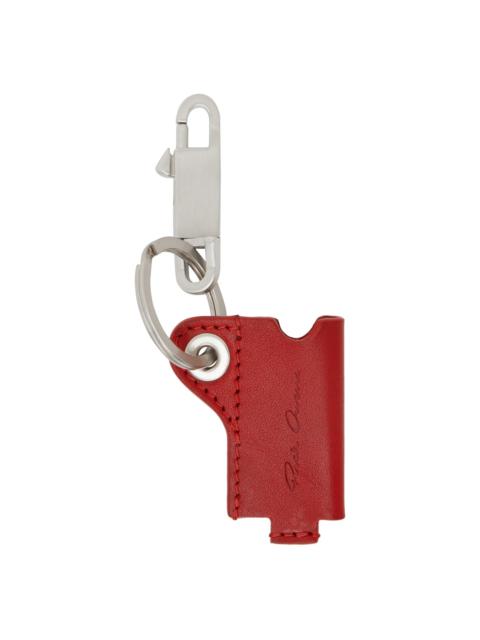 Rick Owens Red & Silver Mini Lighter Holder Keychain
