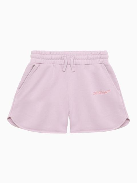 Off-White Lilac cotton shorts with Big Bookish logo